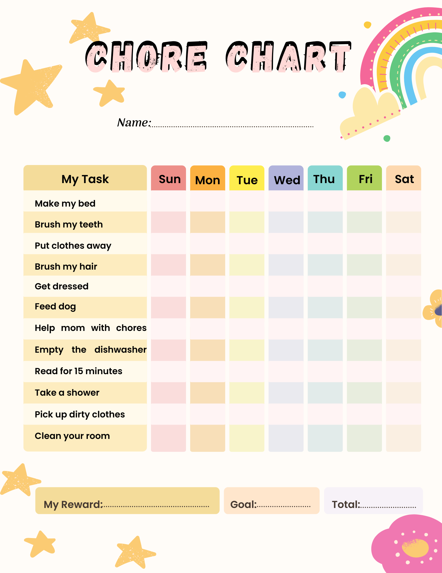 Routine Reward Chart